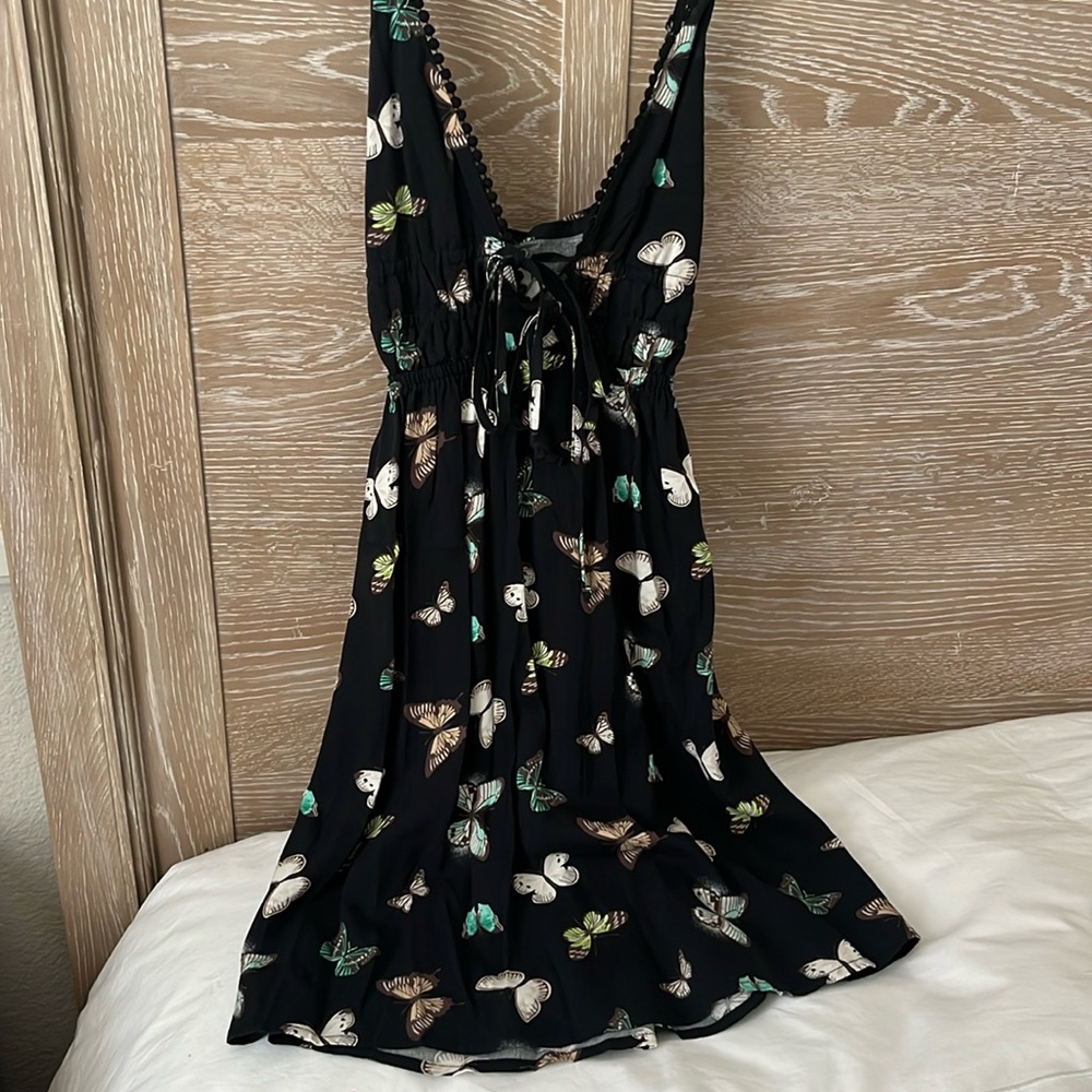 Wild fable black butterfly dress with cross straps and front ties size XS